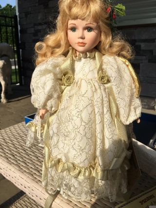 Vintage Seymour Mann Porcelain Hope Guardian Angel Doll,  14 Inch.  Celeste