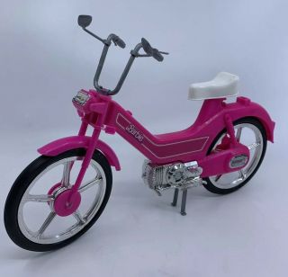Vintage 1983 Barbie Pink Motor Bike With Sound - Bicycle Scooter - 4856