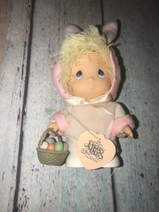 Vintage Precious Moments Hi Babies Bunny Rabbit Easter Basket 7” Doll Blonde