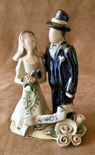 Heather Goldminc 2002 Bride & Groom “always” Figurine Wedding Cake Topper