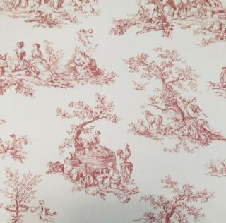 Miniature Wallpaper 4 Sheets Vintage Toile Pink/ Off White