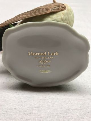 Lenox Horned Lark 2001 Fine Porcelain Bird Figurine 5