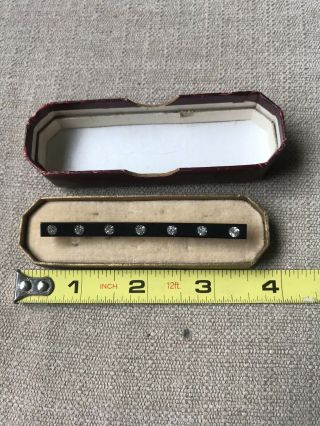 Antique Vintage Bakelite Or Celluloide Rhinestone Scarf Pin,  Brooch Germany Box