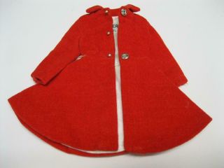 1963 Mattel Vintage Skipper Doll Red Velvet Coat Jacket 1906 - All Snaps - Tagged