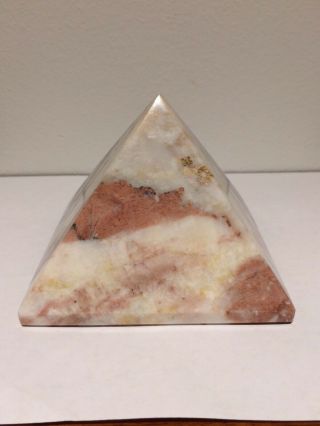 Polished Marble Granite Pyramid Shape Paperweight Home Decor 4 " X 4 " X 3 " H