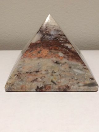 Polished Marble Granite Pyramid Shape Paperweight Home Decor 4 