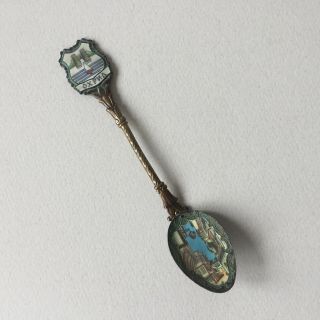 Vintage Ohrid Macedonia Small Metal Enamel Souvenir Spoon