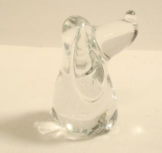 Vintage Lead Crystal Art Glass Dog Figurine Paperweight Hound Dog