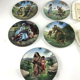 " American Folk Hero " Series Set Of 5 Collector Plates Eu