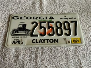 Georgia Antique Vehicle 255897 Usa American License Number Plate