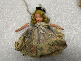 Vintage Story Book Storybook Doll Nancy Ann w/ Floral Dress w/ Blue Bonnet Hat 5