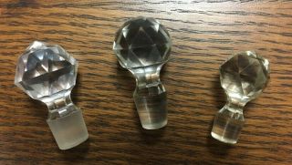 Three Cut - Glass Antique English Cruet Stoppers