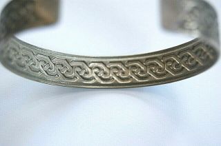 Vintage ‘50’s Old World Celtic Antique Silver Cuff Bracelet