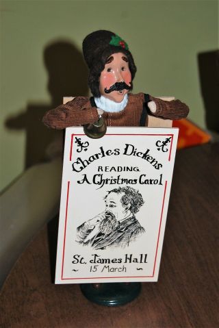 Byers Choice Carolers 1995 Man Holding A Sign Charles Dickens A Christmas Carol