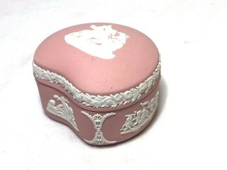 Wedgwood Pink Jasperware Jewelry Kidney Shaped Trinket Box 3