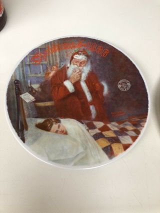 2 Norman Rockwell Christmas Porcelein Plates; 1985 & 1986