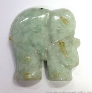 Antique Carved 86ct Jadeite Jade Vintage Elephant Ideal For Pendant