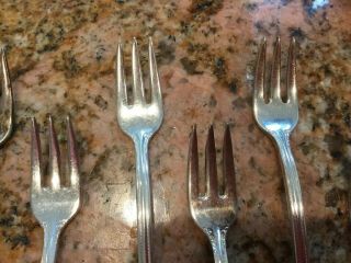 8 - 1847 Rogers Bros Serving Silver Plate “Remembrance” Pickle Olive Forks 3