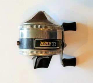 Vintage,  Zebco 33 Spin Cast Fishing Reel,  Made In Usa With Metal Foot