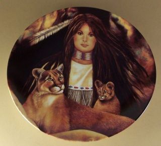 Mystic Guardians Spiritual Harmony Plate 5 Native American Indian Cougar