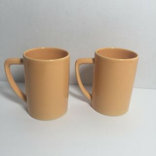 Waechtersbach Germany Solid Peach Mug Coffee Cup Set Of 2