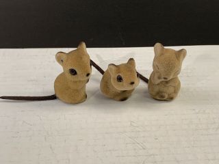 Vintage Josef Originals Set Of 3 Mice Fuzzy Family 2.  5 " To 1.  75 " Tall Japan