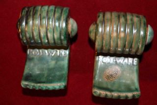 Scarce Vintage Ross - Ware Comma Shakers Salt & Pepper Made By Stangl W/corks