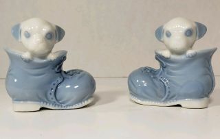 Vintage Wales Made In Japan Dog In A Shoe Salt And Pepper Shakers