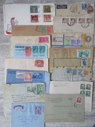 34 Old & Antique Postal Covers Europe India South America Germany 1873 - 1976