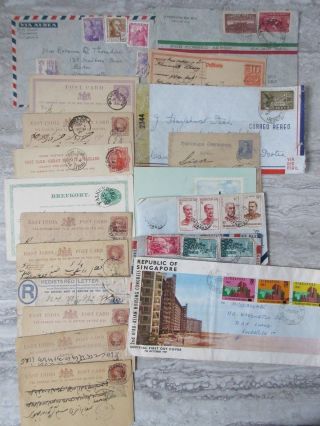 34 Old & Antique Postal Covers Europe India South America Germany 1873 - 1976 4