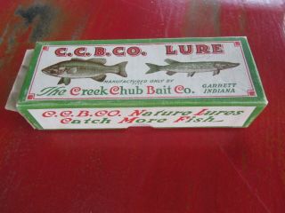 Vintage C.  C.  B.  Co.  Creek Chub Plunker Pikie Finish 3200 Fishing Lure Box Only