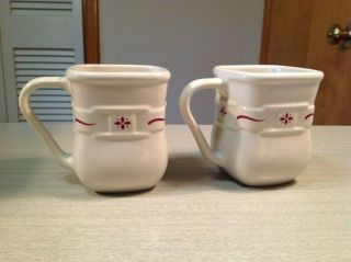 Longaberger Woven Traditions Red Square Mug Set Of 2.