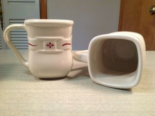 Longaberger Woven Traditions Red Square Mug Set of 2. 2