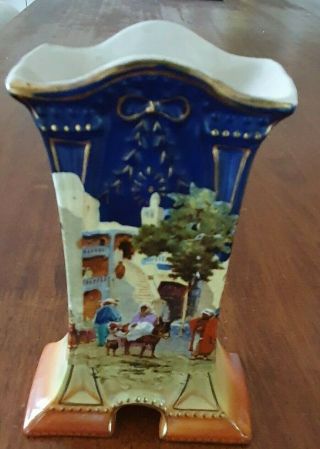 Antique Vintage Athens Vase Hand Painted Scene Greece Made In England