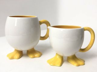 Egg Shape Coffee Mug / Creamer W/ Webbed Duck Feet Bella Casa By Ganz,  Ceramic