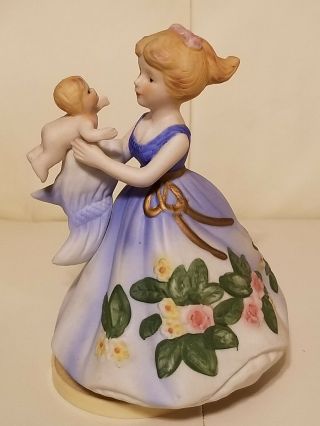Vintage Mother And Baby Music Box Musical Ceramic Collectible Figurine