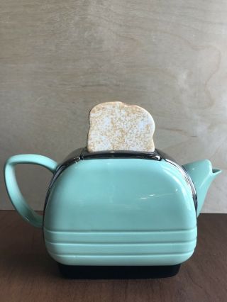 Vintage Seafoam Tea Toaster Teapot Made by Swineside Teapottery in England 3