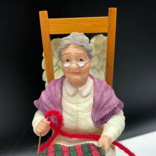 STUDIO HEAVENLY ANGELS TOM RUBEL retired figurine sculpture Ms Knitting stitch 1 2