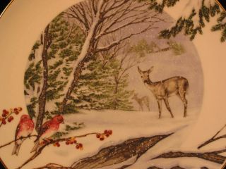 Snowy Days In The England Woods No Bx Americas Alamanac by LENOX Plate 2