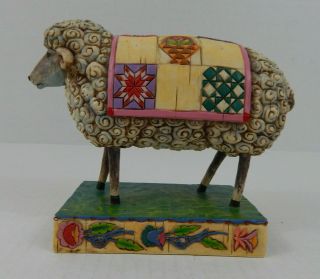 Jim Shore 2003 Heartwood Creek Figurine Peace In The Valley Curly Sheep Quilt