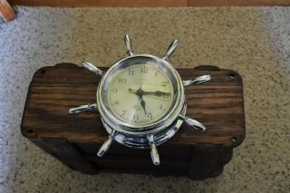 Vintage Chrome Time & Tide Swiss 13 Jewel Wall Clock Ship 