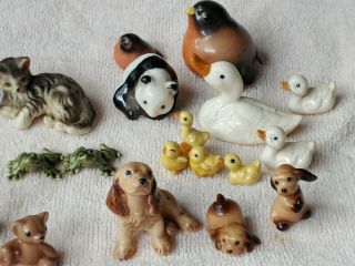 Miniature Porcelain Animals Birds Figurines