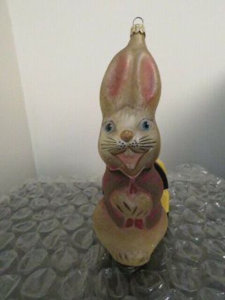 Christopher Radko Rabbit Bunny Ornament Vintage Large In