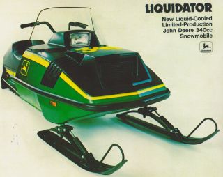 1976 Vintage John Deere Liquidator Liquifire Snowmobile Brochure Tractor