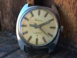 Authentic Vintage Gents Felicia 17j Incabloc Fhf St 96 Swiss H/wind Watch,  Repair