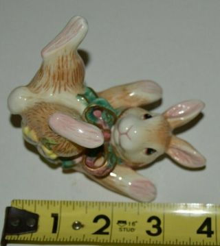 Vintage Fitz & Floyd Ceramic Tumbling Bunny Rabbit Easter Figurine