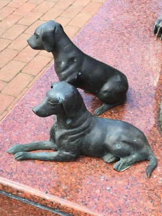 Vintage Bronze / Brass Hunting Dog Bookends