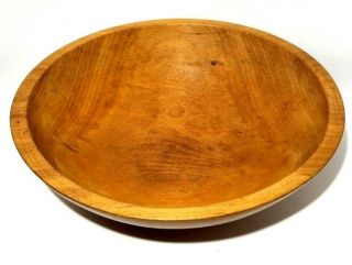 Vintage Wooden Dough Bowl Woodcraftery Hand Made Hardwood Bowl 11 "