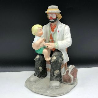 Emmett Kelly Clown Figurine Porcelain Circus Flambro Doctor Baby Stethoscope Dr