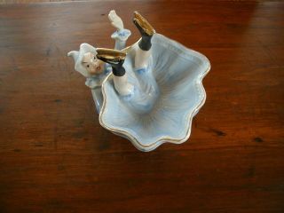 Japan Ardalt Bisque Figurine Bottoms Up Lady Ice Skater With Animated Face